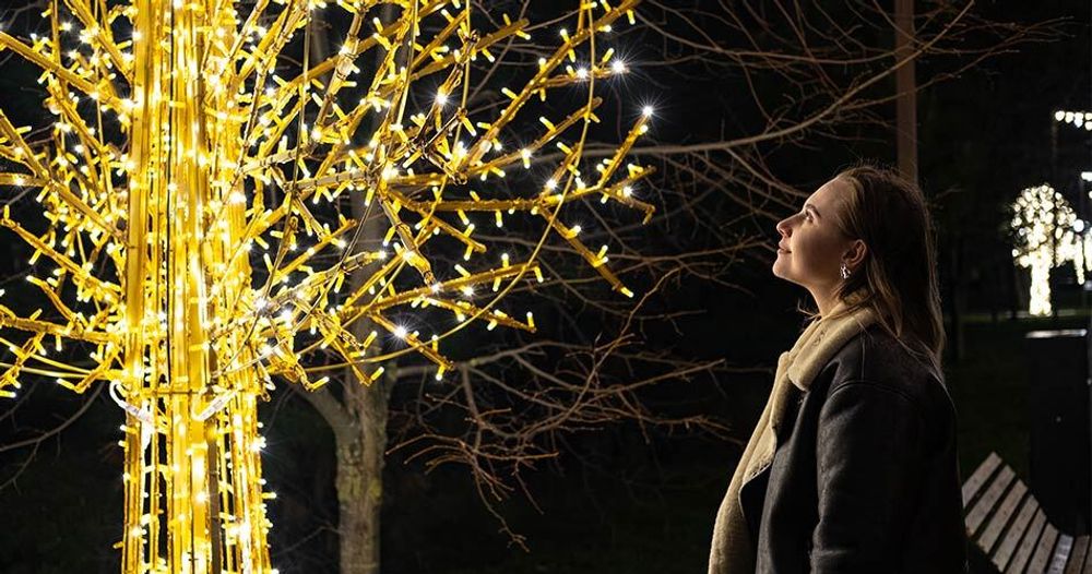 Светодиодное дерево "Декоративное" с теплым освещением