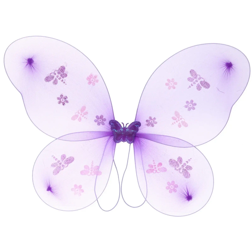 Карнавальный костюм «Сказочная фея» (юбка,крылья,волшебная палочка,ободок), Фиолетовый