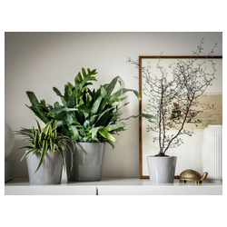 IKEA SKOGSVINBÄR  (ИКЕА СКОГСВИНБÄР)  -  Крышка для цветочного горшка, серая, 12 см