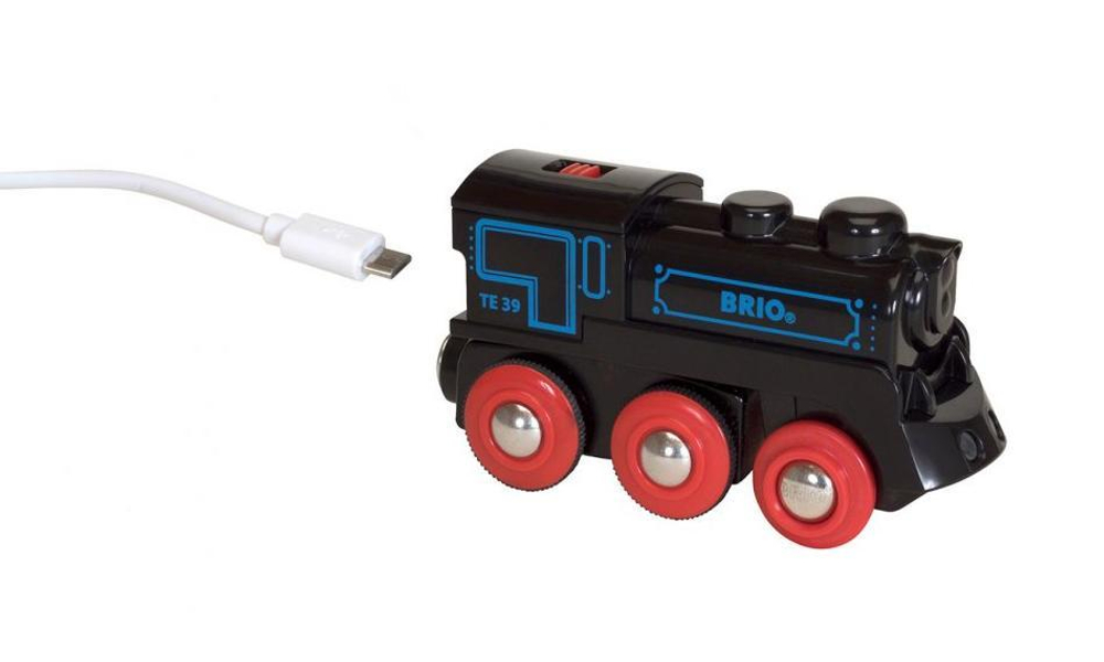 BRIO Ретро-паровоз на аккумуляторе с mini-USB кабелем со светом