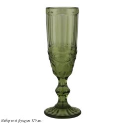 Lenardi 588-444 Набор из 6 фужеров 170 мл в под.уп.(х4) Зеленый