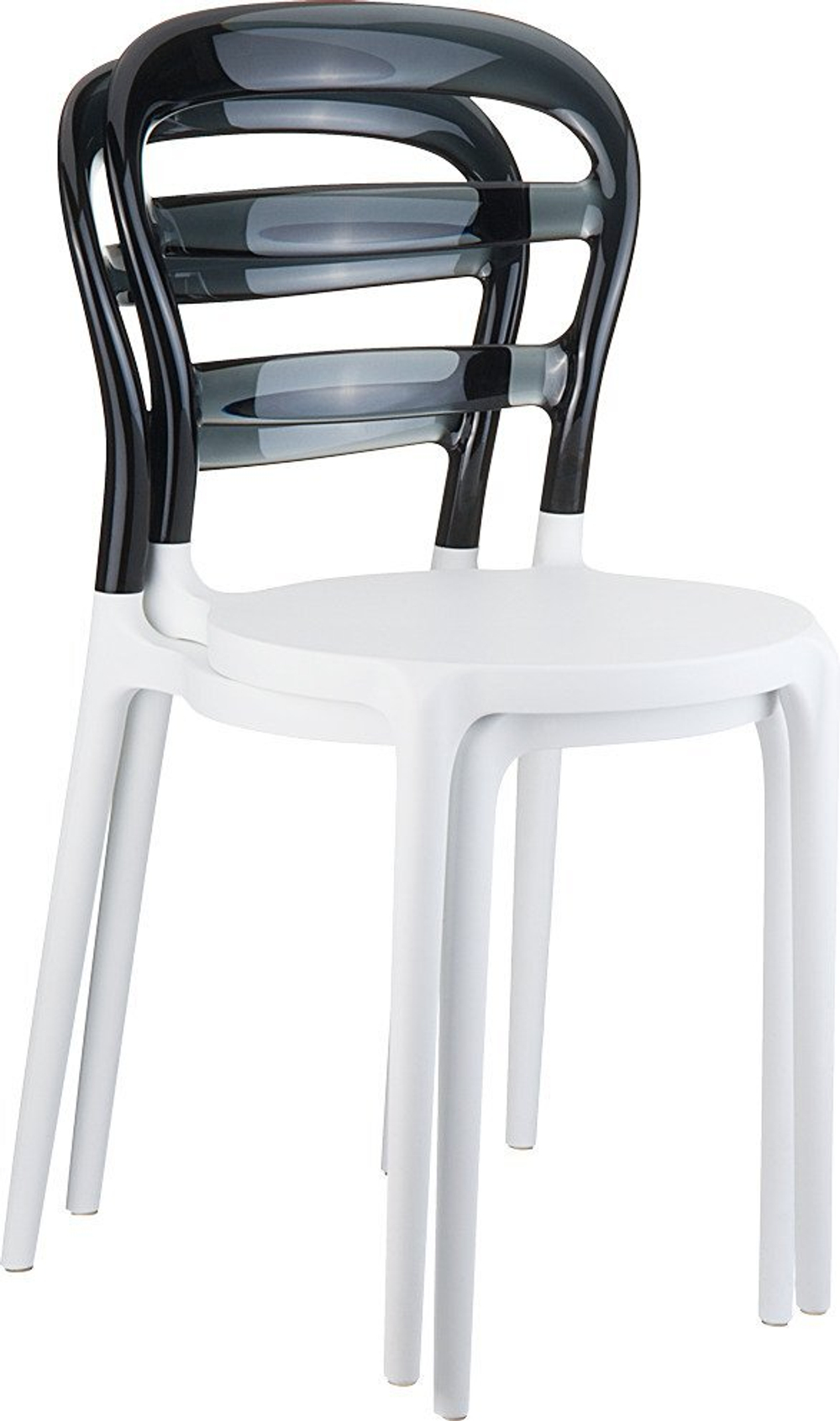 Стул пластиковый, Siesta Contract Miss Bibi, белый, черный