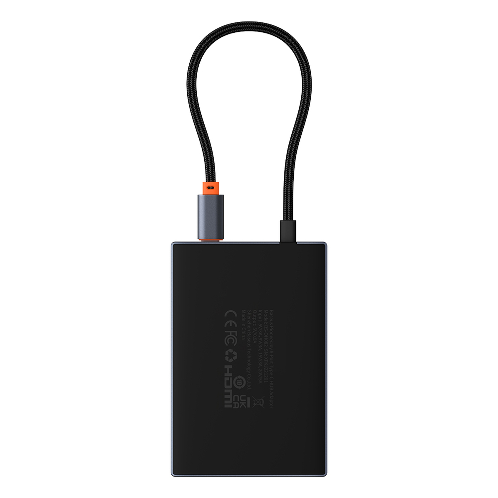 USB-C Хаб Baseus PioneerJoy 8-Port Four-Screen (HDMI4K@60Hz + HDMI4K@30Hz + DP8K@30Hz + VGA + 2xUSB3.0 + USB-C(Data+PD) + USB-C-PD)