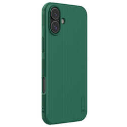 Усиленный чехол зеленого цвета (Dark Green) от Nillkin для iPhone 16, серия Super Frosted Shield Pro