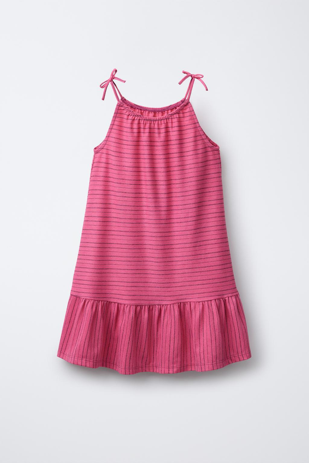 ZARA ПЛАТЬЕ В ПОЛОСКУ, ЦВЕТ ФУКСИИ