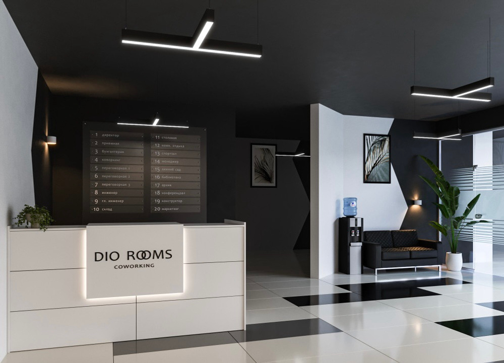 Светильник LED Т-образный LP85-BEND-T-920 37Вт 5000К черный 920х485х80мм DIOLUM