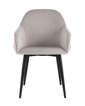 Стул Новел New велюр светло-серый с темно-серой спинкой
