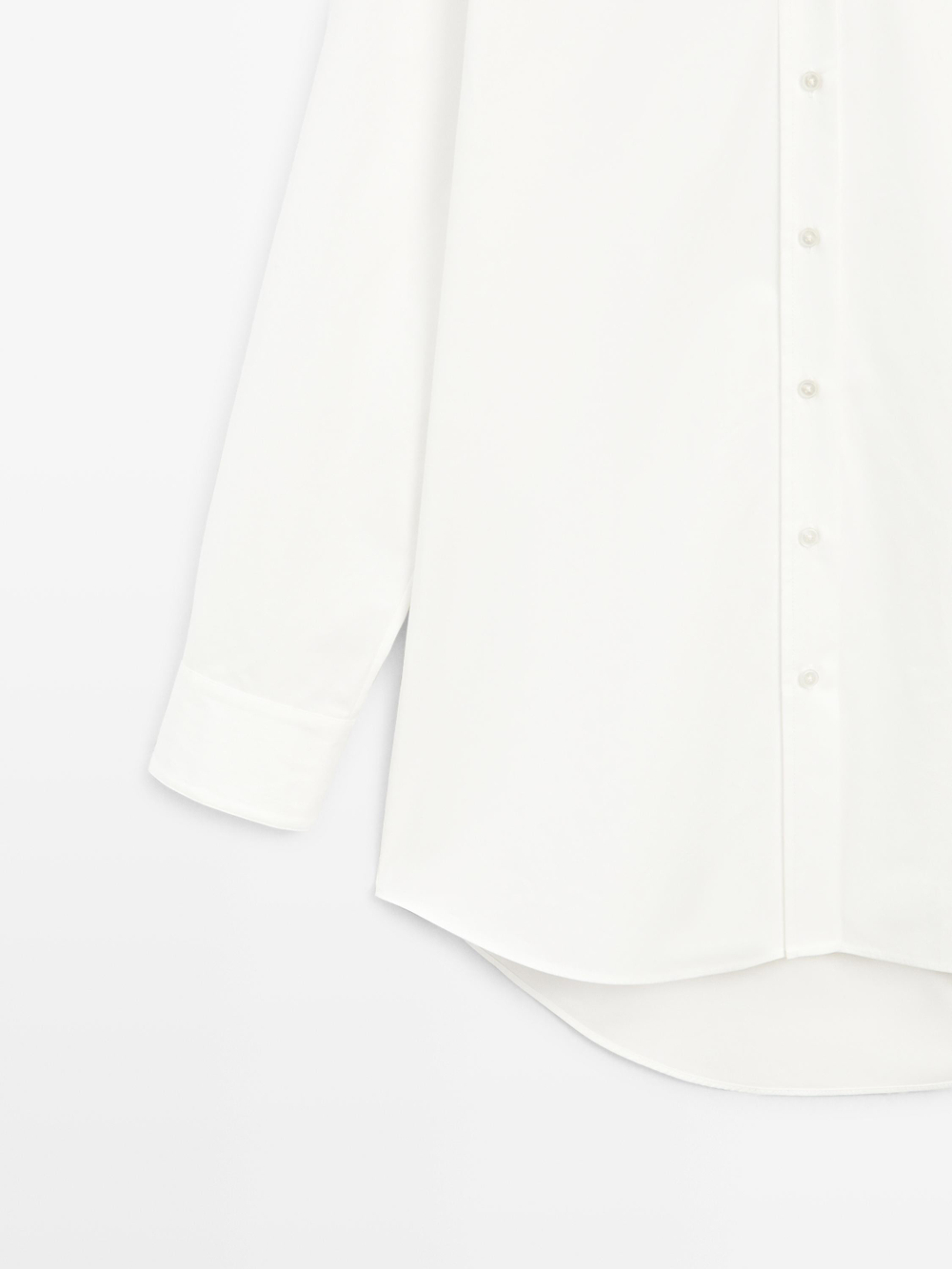 Massimo Dutti Длинная струящаяся рубашка - Limited Edition, белый