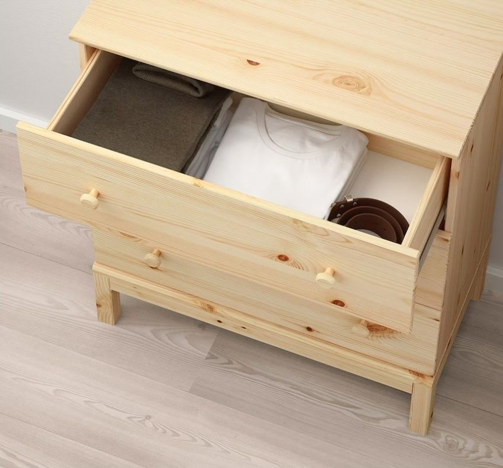 Комод деревянный с 3 ящиками Тарва 76х92х40 см из массива сосны