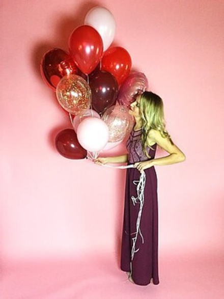 Red glitter set (18 шаров)