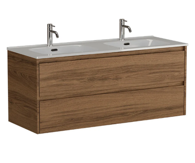 Тумба подвесная SANCOS Libra 1190х450х500, c двумя ящиками оснащенными доводчиками, дуб чарльстон, арт. LB120-2ECH