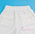 костюм бриджи карго + топик  белый  5000