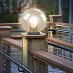 Садово-парковый светильник ЭРА НТУ 01-100-303 шар золотистый на опору / кронштейн IP44 Е27 max100Вт d300mm | Садово-парковые светильники
