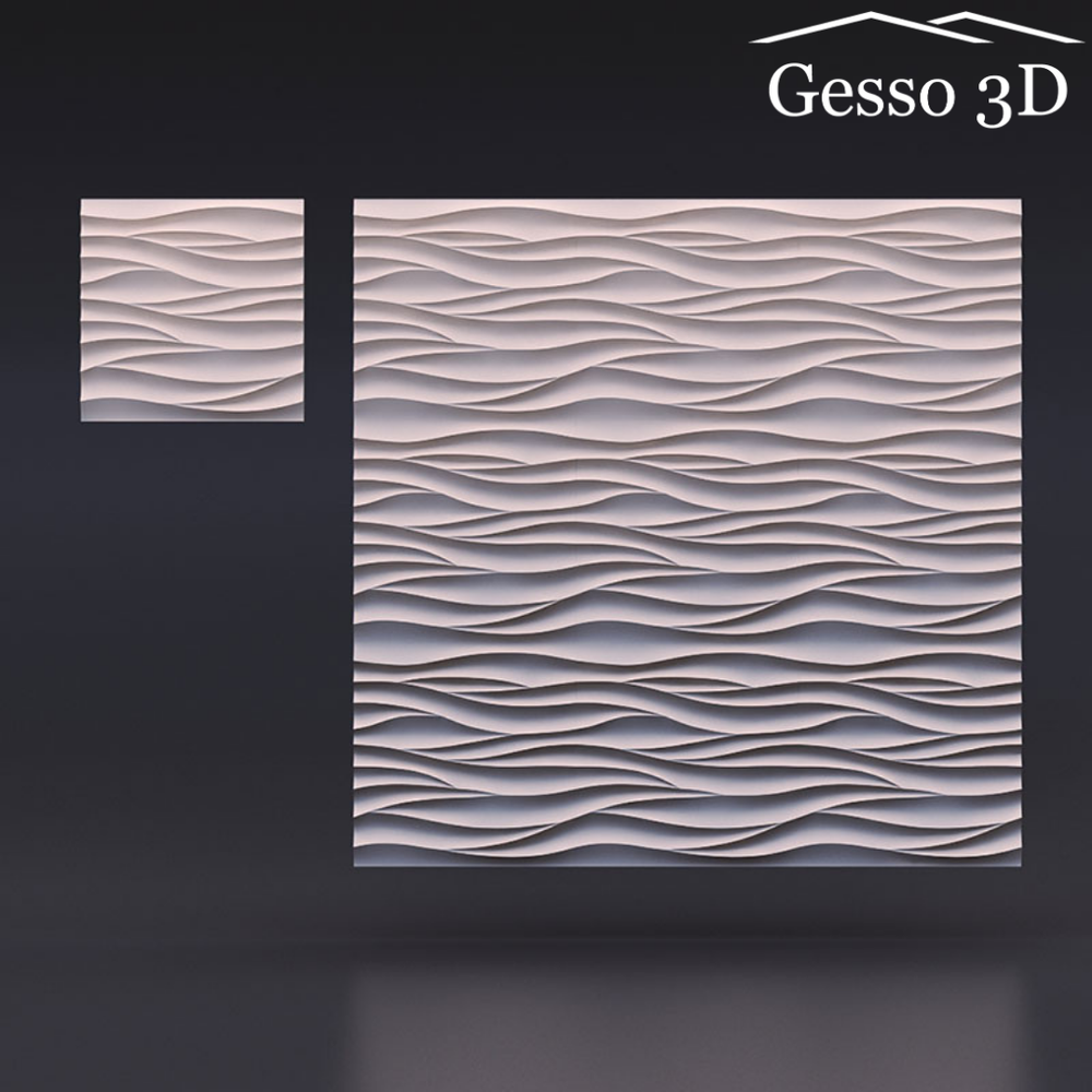 Гипсовая 3D панель Острые волны