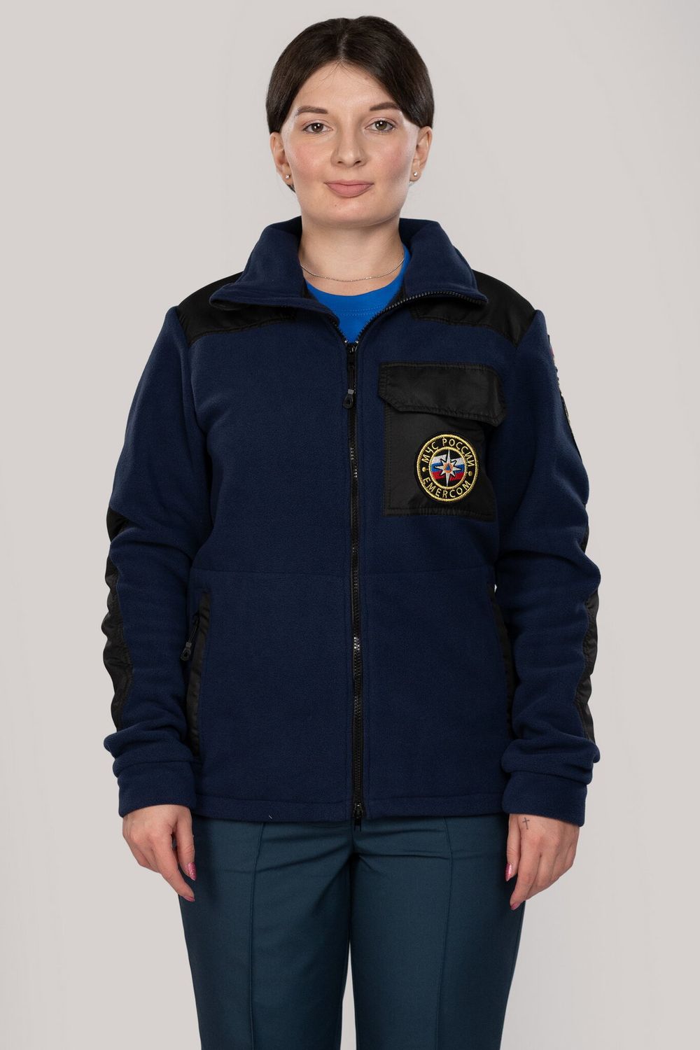 Куртка флисовая женская МЧС (с шевронами)