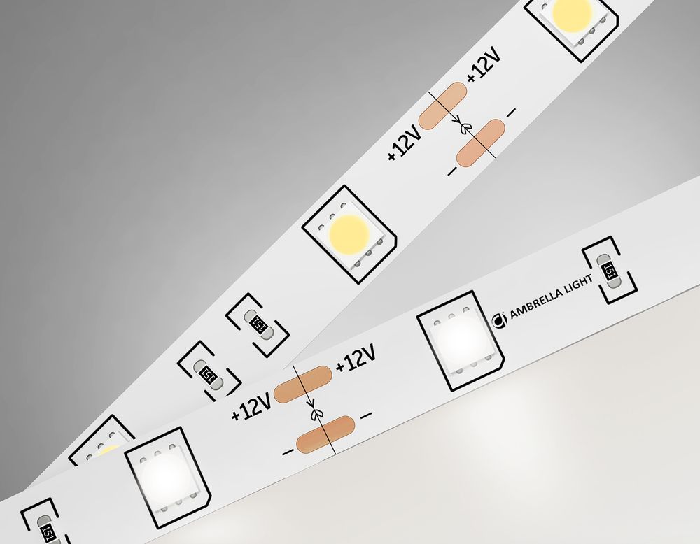 Светодиодная лента GS1802 5050 30Led/ 7.2W m/ 12V IP20 4500K/ 5000*10*1.87mm/ кратность резки 100mm (2 конт.)