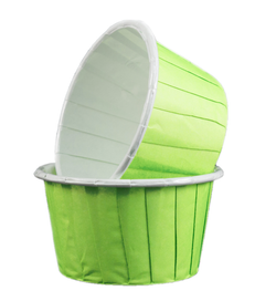 Формы бумажные с ламинацией «Маффин» 50х40 мм (Зеленый) 100 шт