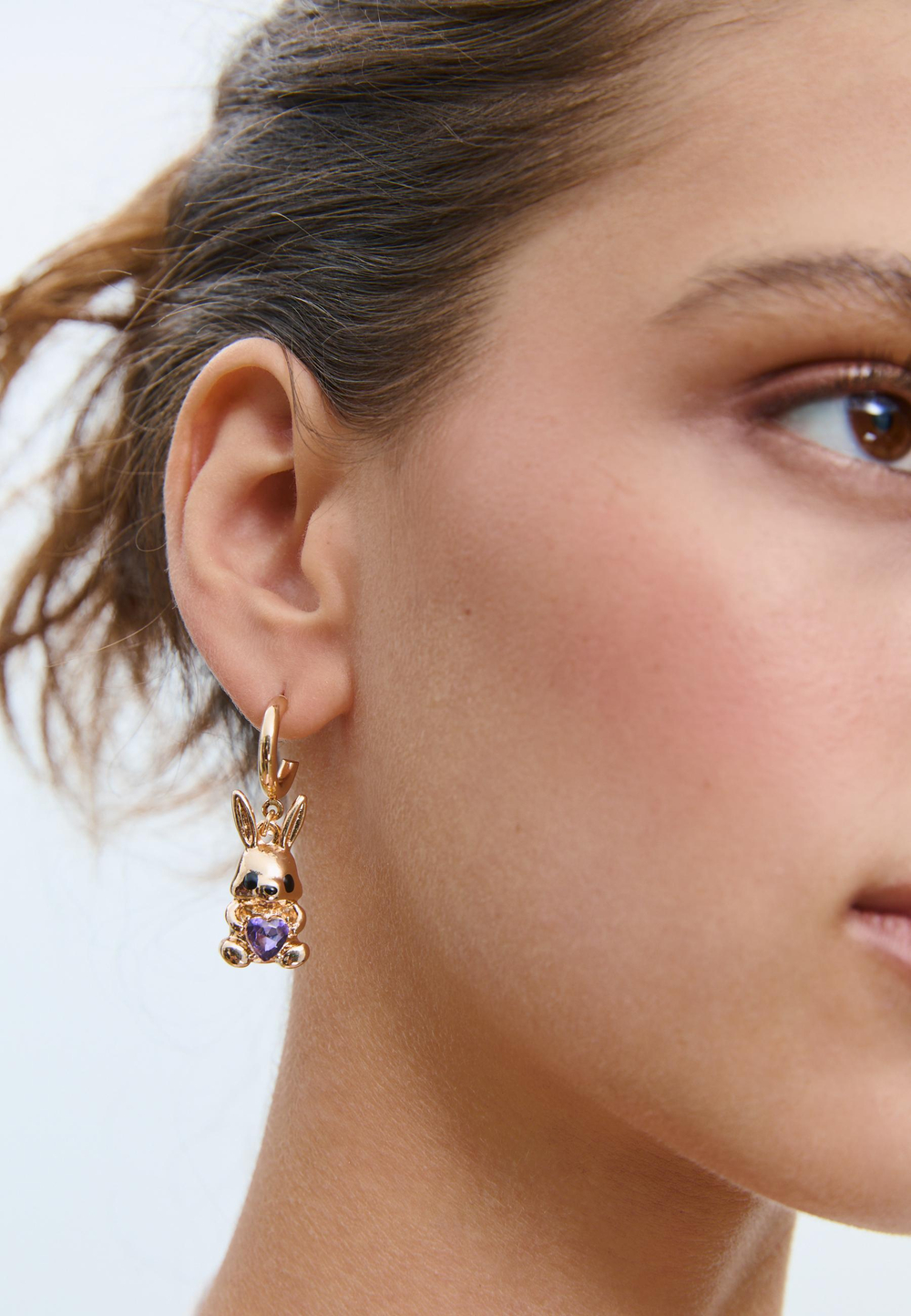 STRADIVARIUS Набор из 2 пар сережек-кроликов, золотой