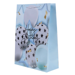 Пакет подарочный "С днем рождения!" 30*41,5*12см, тисн.золот и серебр, ассорт.