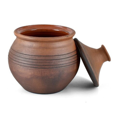 Горшочек глина с глазурью