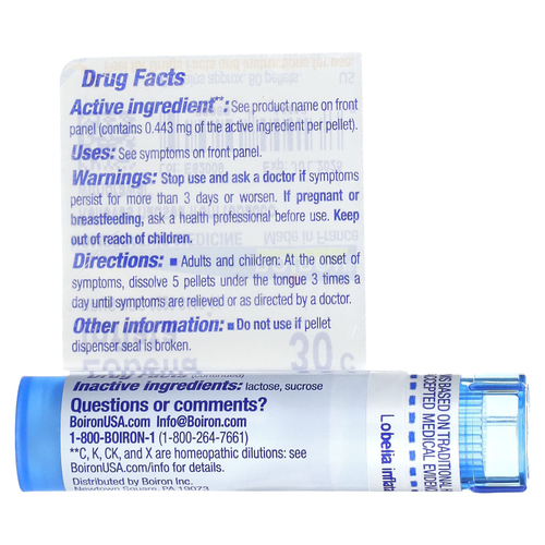 Boiron, Lobelia Inflata, 30C, от тошноты, прибл. 80 гранул