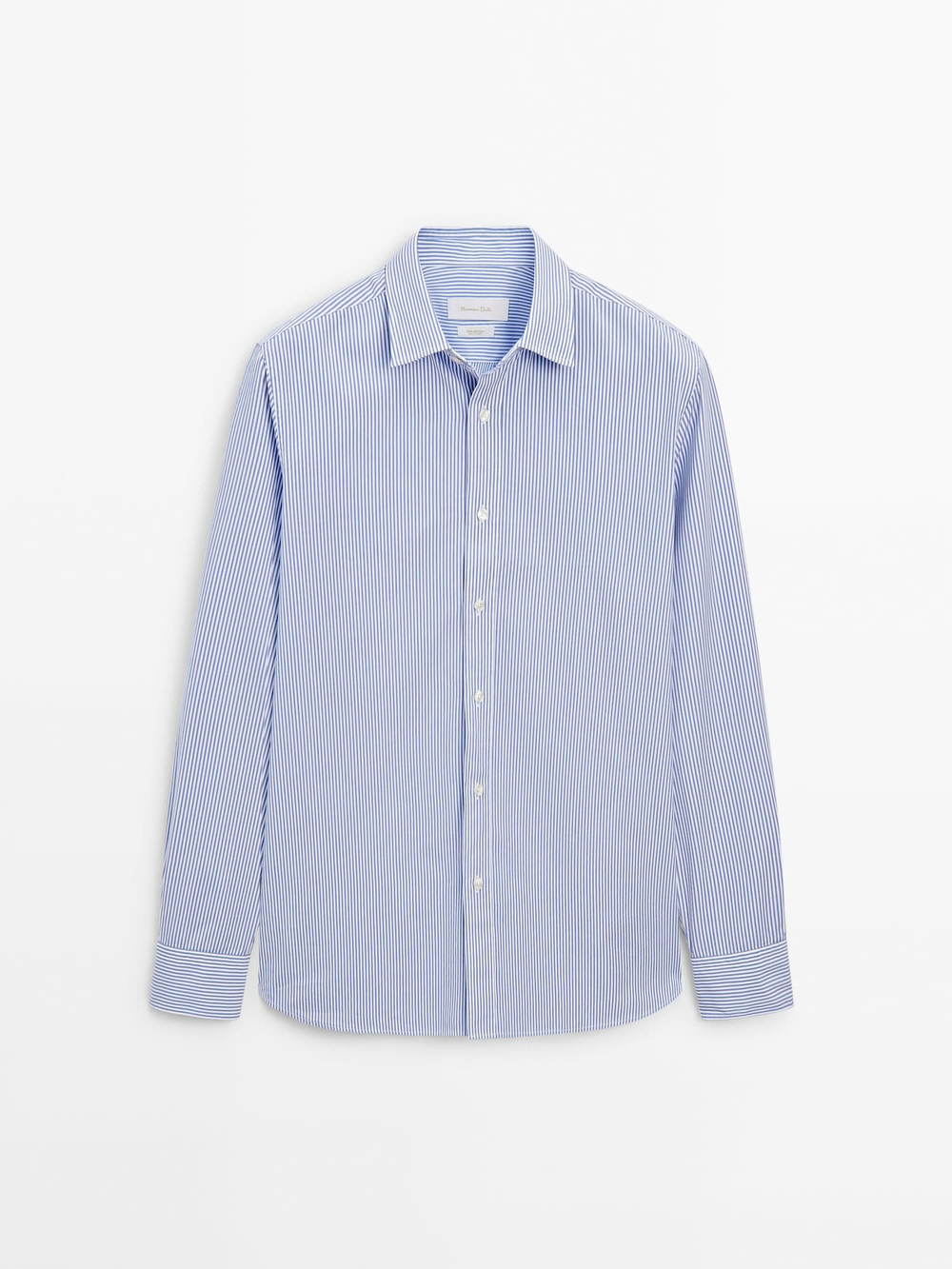 Massimo Dutti Рубашка из поплина в полоску, синий