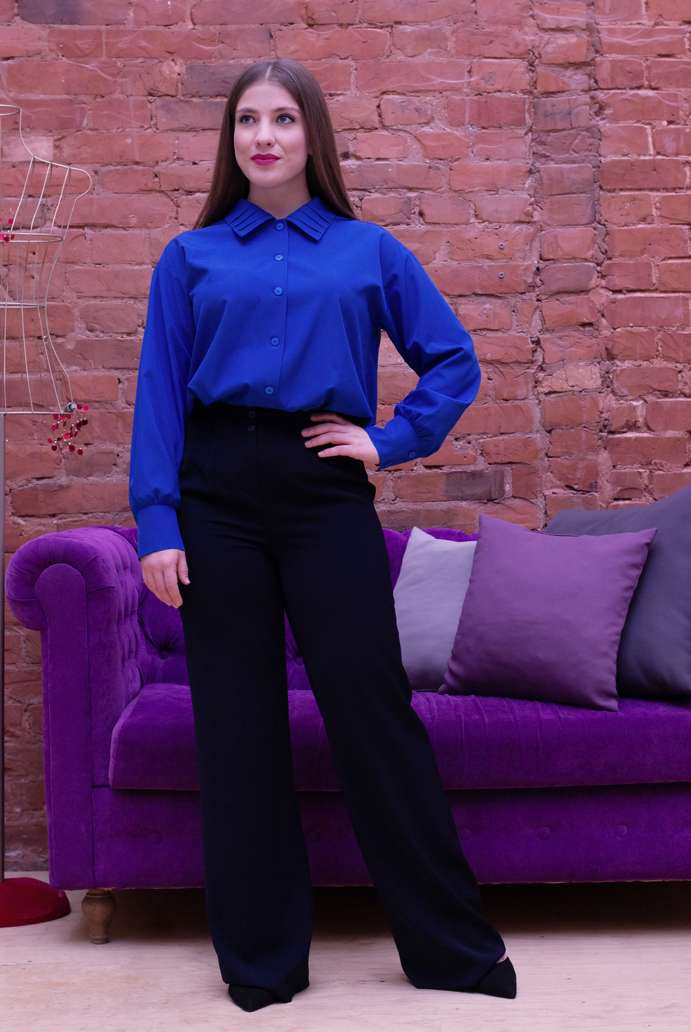 Блузка женская 3366ВП, василёк #86В093366ВП