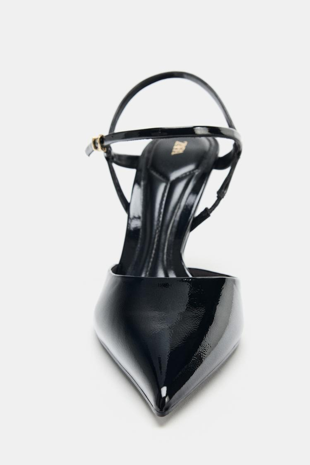 ZARA ТУФЛИ-МЮЛИ С РЕМЕШКОМ, ЧЕРНЫЙ