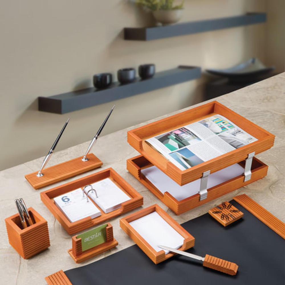 Набор настольный BESTAR "Nefertum" из массива дерева (бук), 9 предметов, цвет "светлая вишня", 236399