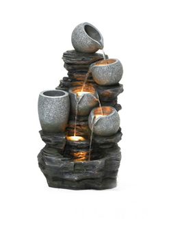 Waterfall Фонтан декоративный с подсветкой Горшки