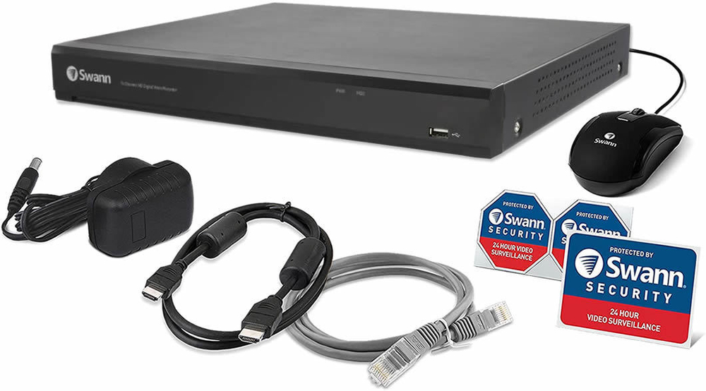 Система видеонаблюдения Swann "SWDVR-16420H", 16 камер, 1TB, IP68, черный