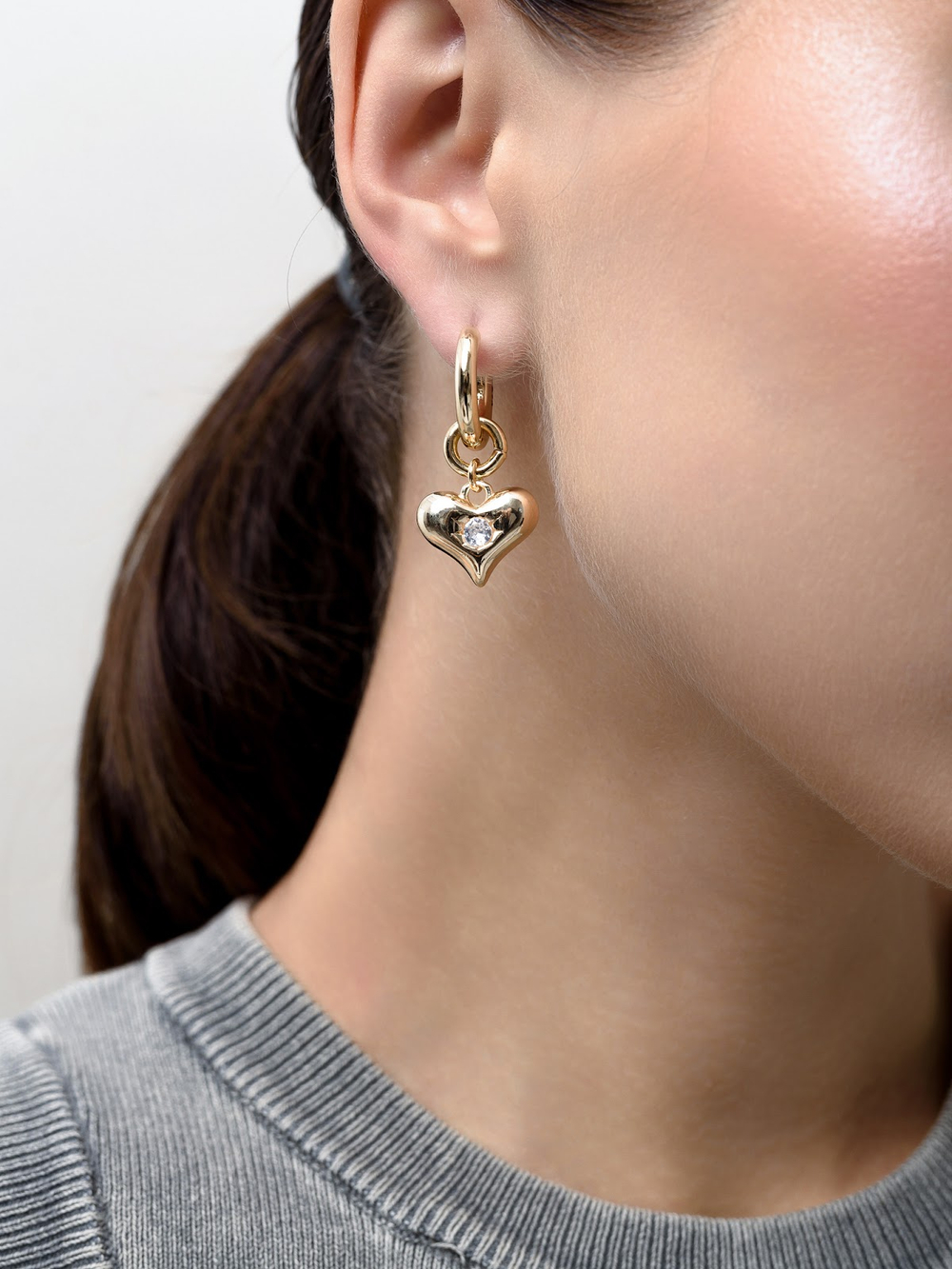 Серьги "Love Crystal" Gold