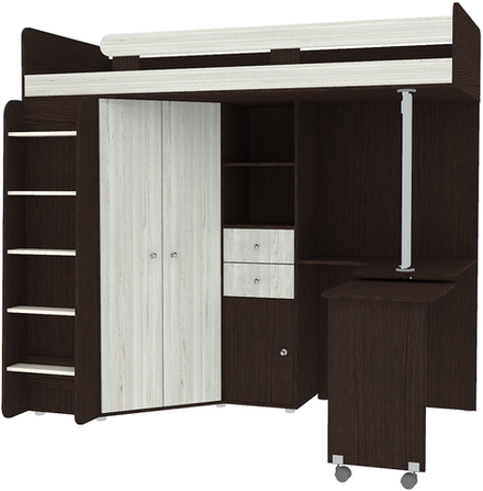 Кровать-чердак КарИВи М85 Венге Винтерберг