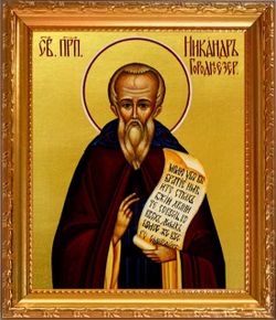 Никандр Городноезерский Преподобный. Икона на холсте в раме.