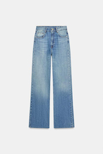 Джинсы TRF с высокой талией и широкими брючинами - ZARA