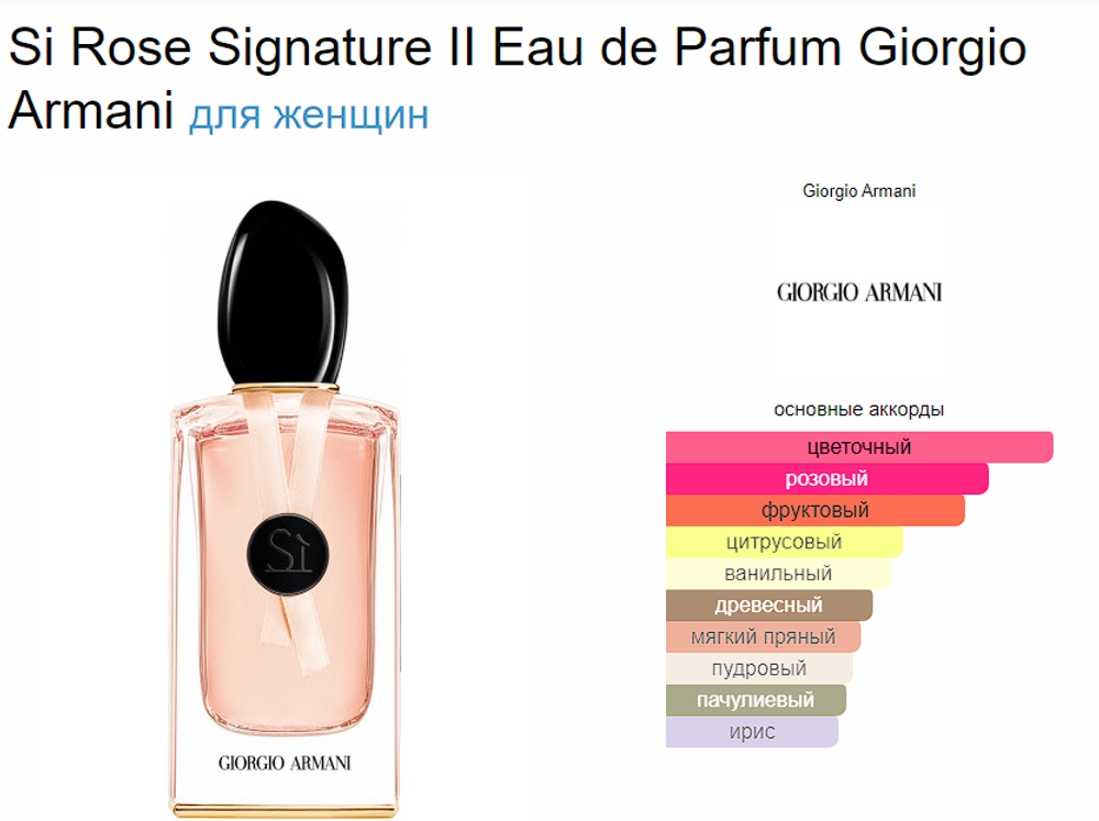 Giorgio Armani SI rose signature II TESTER (duty free парфюмерия)