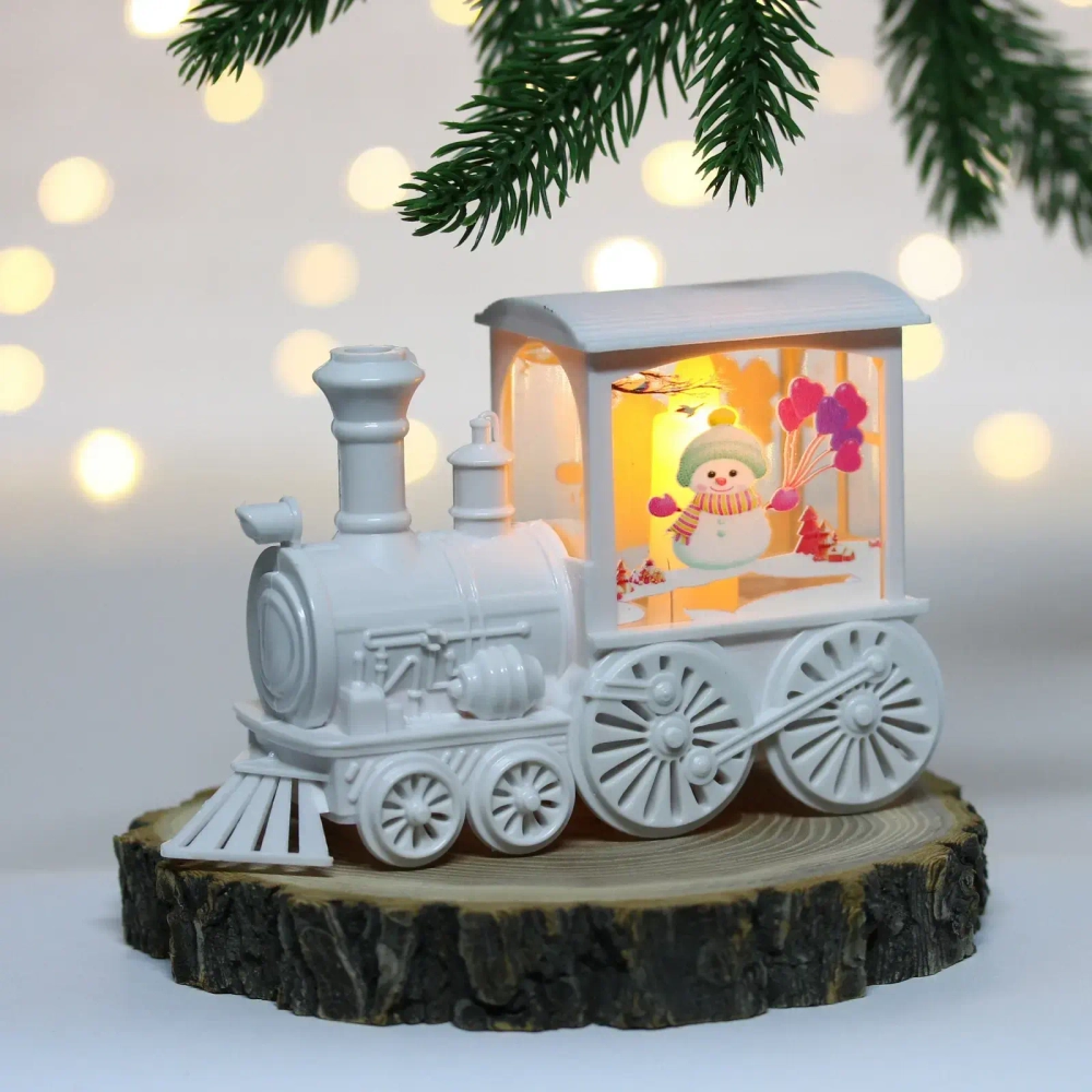 Сувенир с подсветкой «Волшебный паровозик» 8*5*14 см, Белый (работает от батареек LR44*3)
