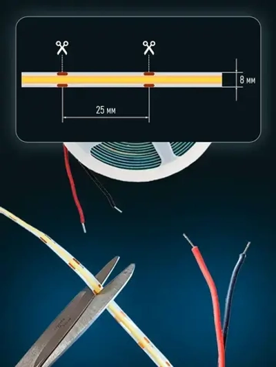Светодиодная лента 5м СОВ 12V 10W/M (320 LED) Холодный белый 6500 K