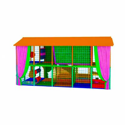 Детский игровой лабиринт с крышей «Сказочный домик» 6,15×2,46×3,3 м