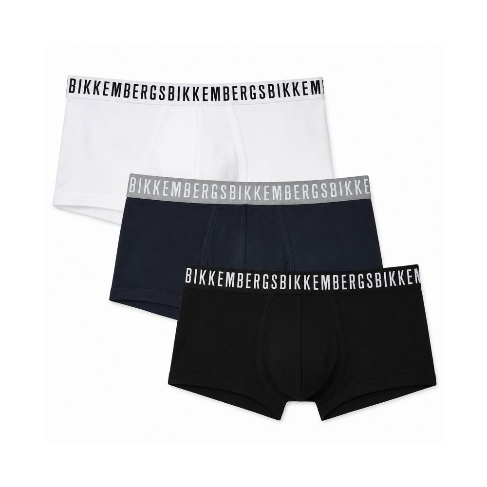 Набор мужских трусов боксеров 3в1 (белые, черные, темно-синие) Bikkembergs CLASSIC BKK1UTR02TR Набор мужских трусов боксеров 3в1 (белые, черные, темно-синие) Bikkembergs CLASSIC BKK1UTR02TR