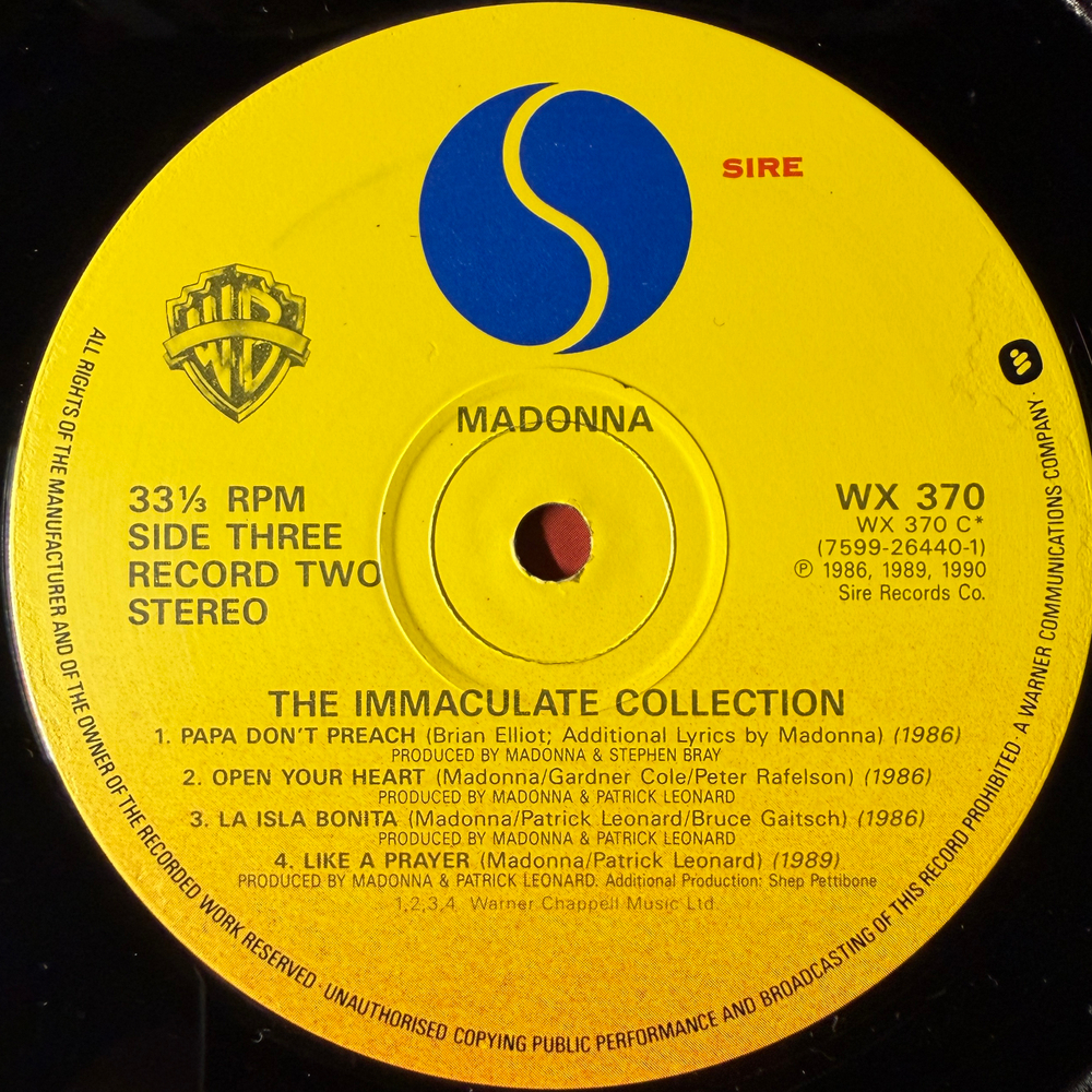 Madonna ‎– The Immaculate Collection 2LP (Англия 1990г.)Т