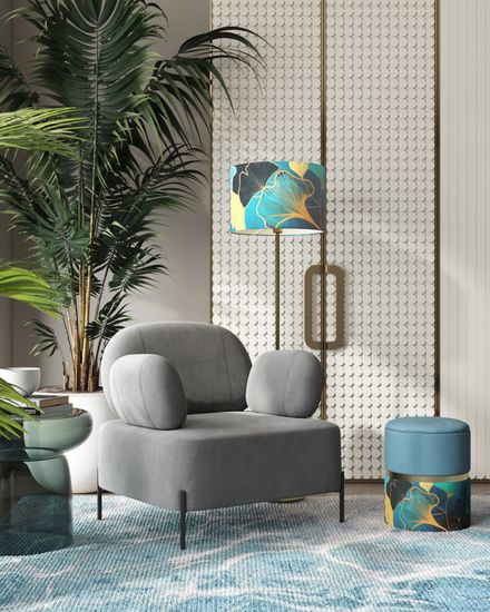 Кресло Кэнди с подлокотниками велюр серый