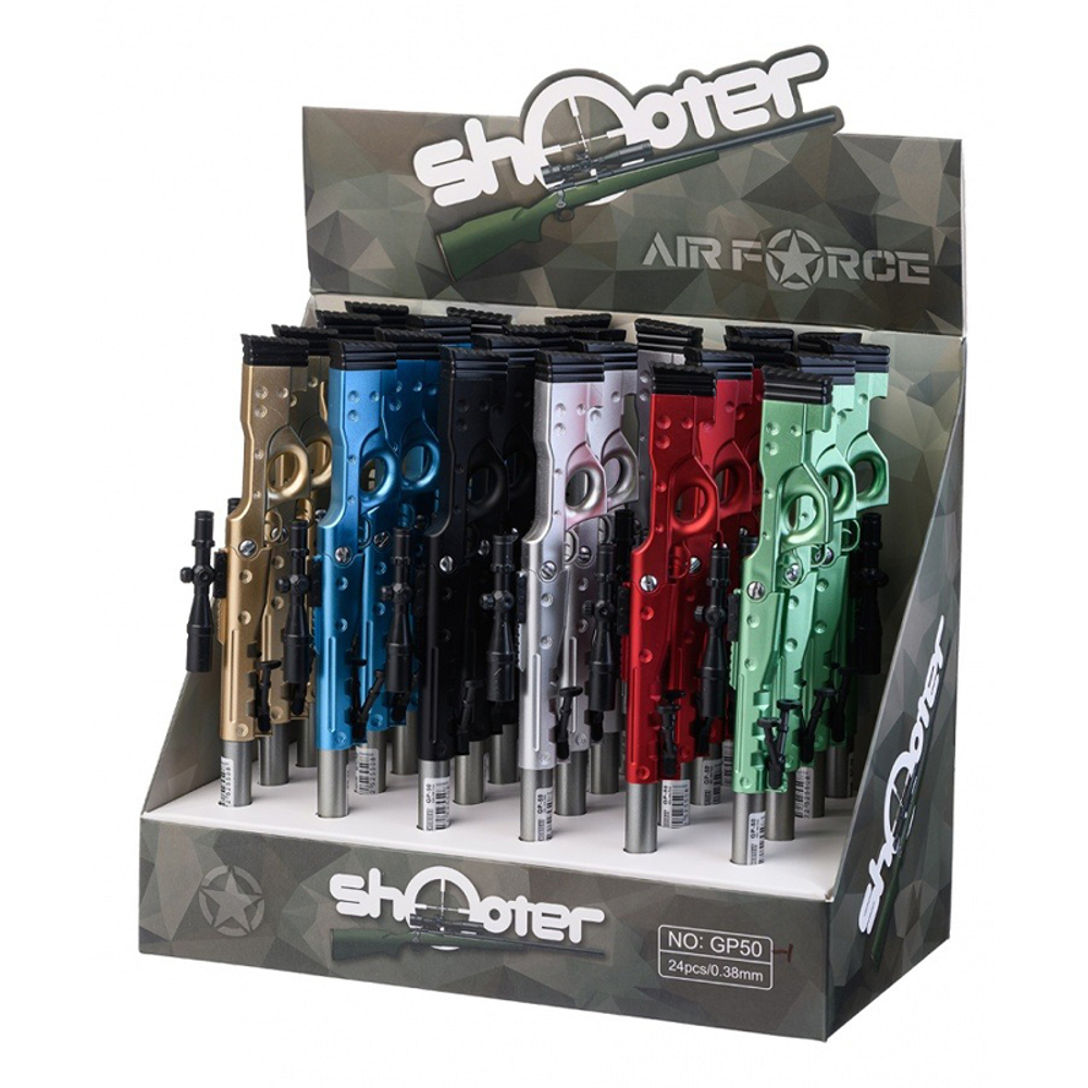 Ручка шариковая, масляная, Basir, синие чернила, серия "Ружьё", в форме оружия, 24 шт