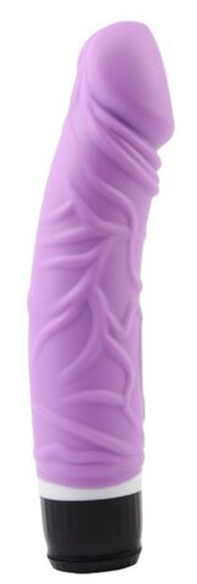 Фиолетовый вибратор-реалистик Thick Realistic Dildo - 19,5 см. (Цвет: фиолетовый)