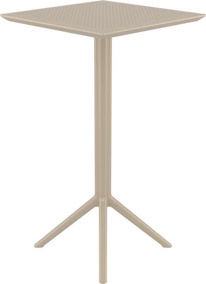 Стол пластиковый барный складной Sky Folding 60х60 бежевый