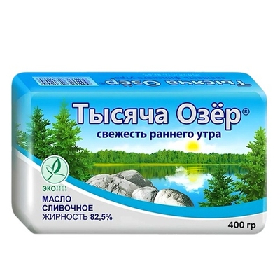 Масло сливочное 82,5% «Тысяча озёр» 400 гр
