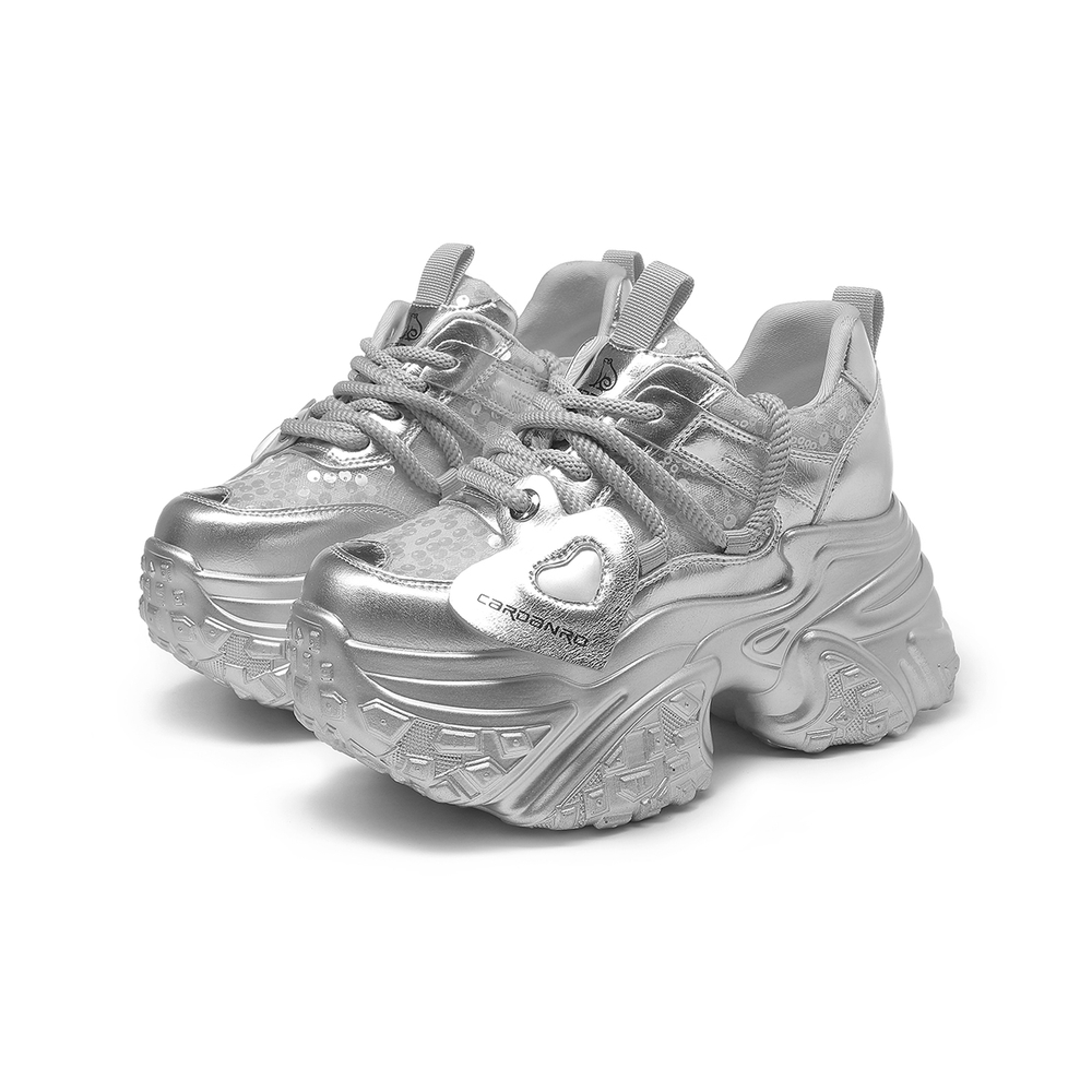 Cardanro Small Sized Sky Vegetables Hong Kong Style Individual Chunky Sneakers серебристый