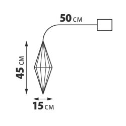 ULD-R506 3АА DIAMOND Светильник декоративный Брильянт. на батарейках 3AA не в-к. 100 светодиодов Белый свет. Цвет корпуса радужный. TM Uniel