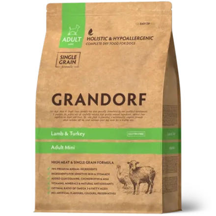 Grandorf Lamb & Turkey, Adult Mini для мелких пород (Ягнёнок с индейкой)