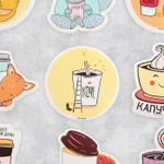 Наклейки стикеры «Я люблю кофе», 7 × 7 см